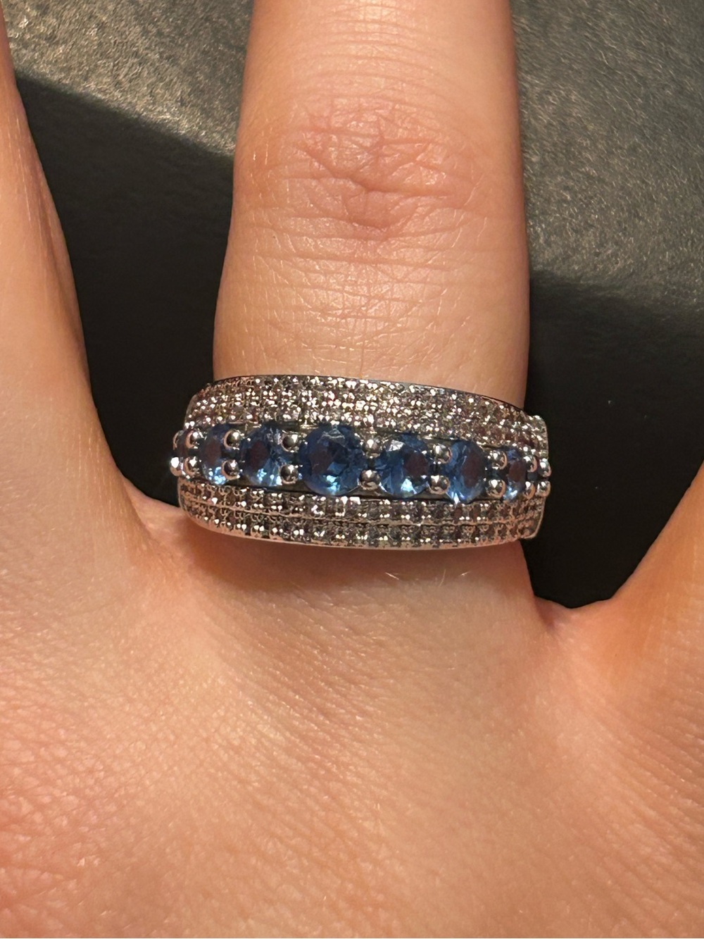 Field Of Dreams: Lab Created Aqua Blue Spinel on Rhodium - Picture 2 of 3